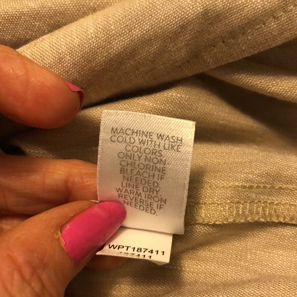 J Jill Linen Stretch Tan Pant SZ L - Picture 8 of 8